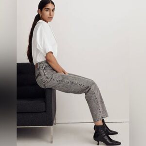 MADEWELL The Perfect Vintage Straight Jean Acid Marrion Wash Rigid Denim Size 30